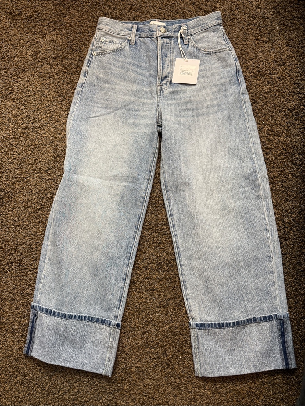 Pistola Light Blue High-Rise Cuffed Straight